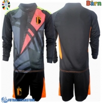 Fotballdrakt Barn Belgia Keeper Hjemmedraktsett EM 2024 Langermet (+ Korte bukser)